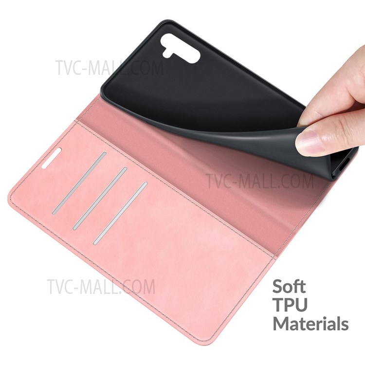 Anti-fall Stand Design Silky-Touch Super Magnet Closure Folio Flip Leather Cover Protective Case Wallet for Samsung Galaxy A13 5G - Pink-7