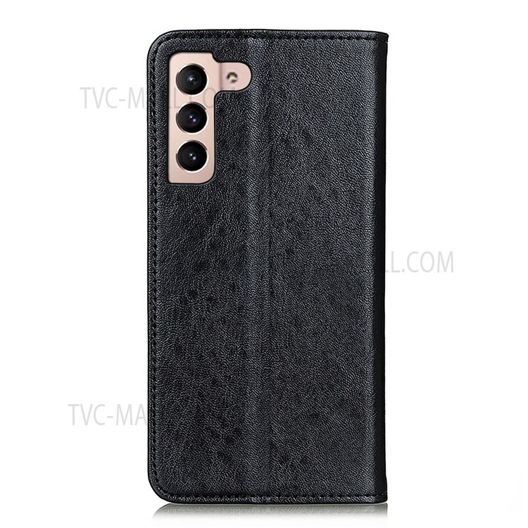 Magnetic Auto Closing Crazy Horse Texture PU Leather Phone Shell Wallet Stand Case for Samsung Galaxy S22 - Black-3