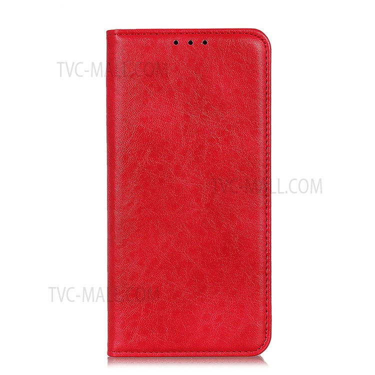 Magnetic Auto Closing Crazy Horse Texture PU Leather Phone Shell Wallet Stand Case for Samsung Galaxy S22 - Red-2