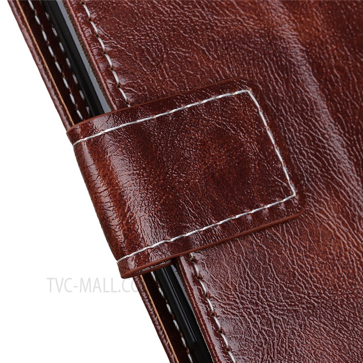 Crazy Horse Texture Retro Style PU Leather Phone Stand Case Wallet Cover for Samsung Galaxy S22 - Brown-7