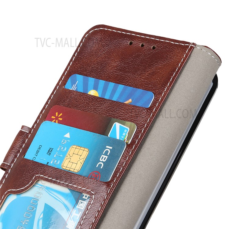 Crazy Horse Texture Retro Style PU Leather Phone Stand Case Wallet Cover for Samsung Galaxy S22 - Brown-8