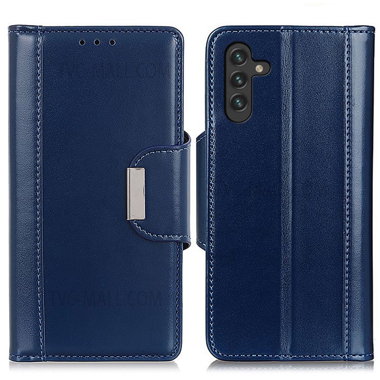 Magnetic Clasp Anti-Shock Wallet Stand Design Scratch-Resistant PU Leather Protective Case Shell for Samsung Galaxy A13 5G - Blue-1