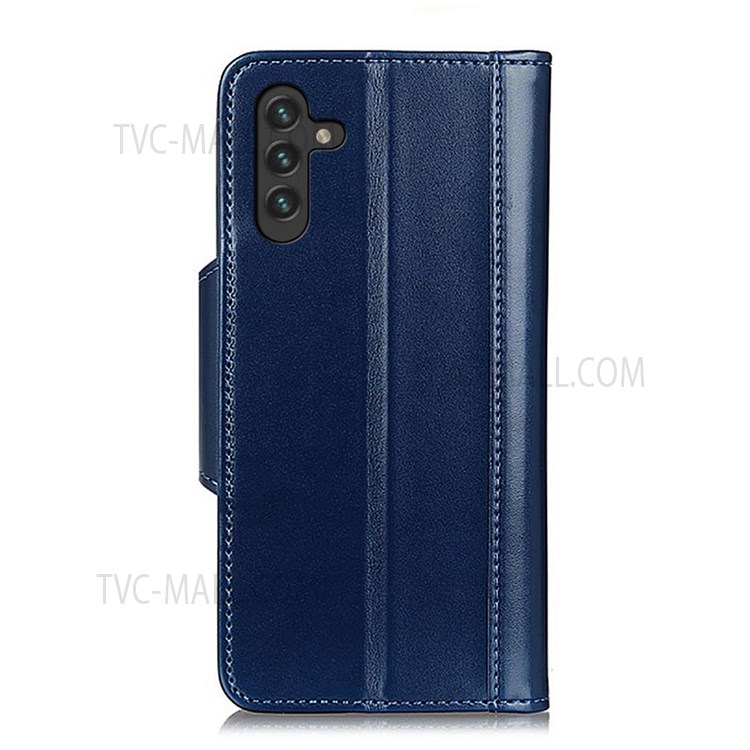 Magnetic Clasp Anti-Shock Wallet Stand Design Scratch-Resistant PU Leather Protective Case Shell for Samsung Galaxy A13 5G - Blue-3