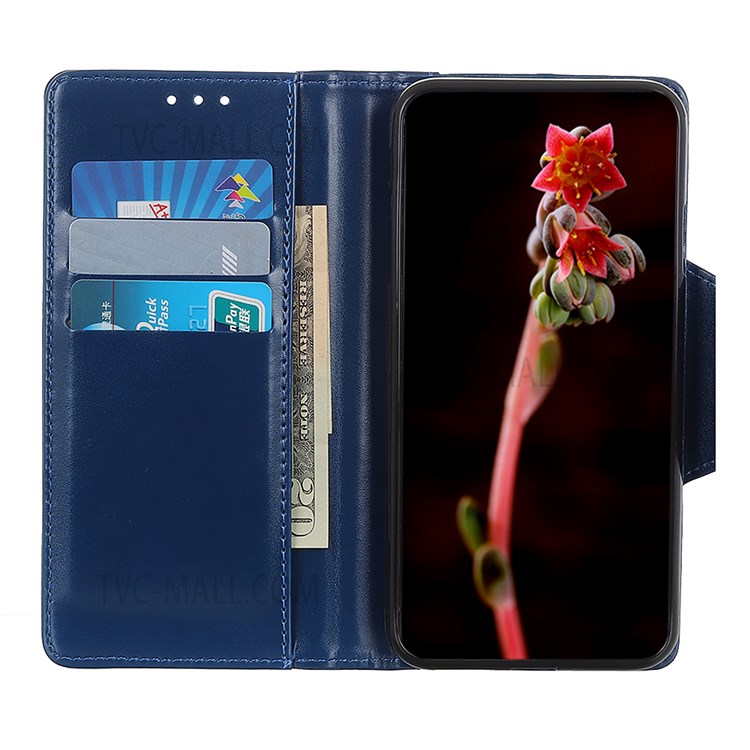 Magnetic Clasp Anti-Shock Wallet Stand Design Scratch-Resistant PU Leather Protective Case Shell for Samsung Galaxy A13 5G - Blue-4