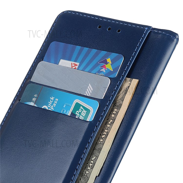 Magnetic Clasp Anti-Shock Wallet Stand Design Scratch-Resistant PU Leather Protective Case Shell for Samsung Galaxy A13 5G - Blue-6