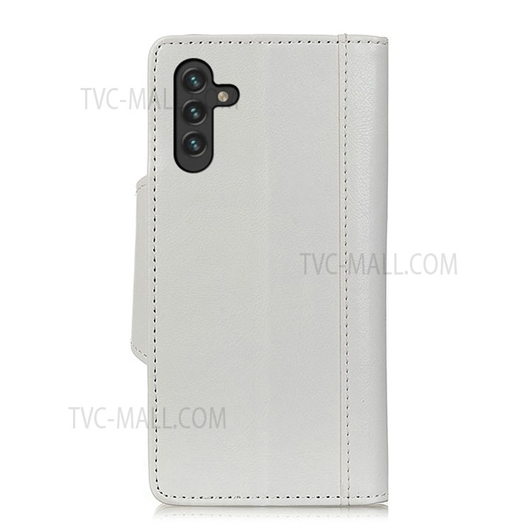PU Leather Flip Cover Mobile Phone Guard Case with Wallet Stand for Samsung Galaxy A13 5G - White-3