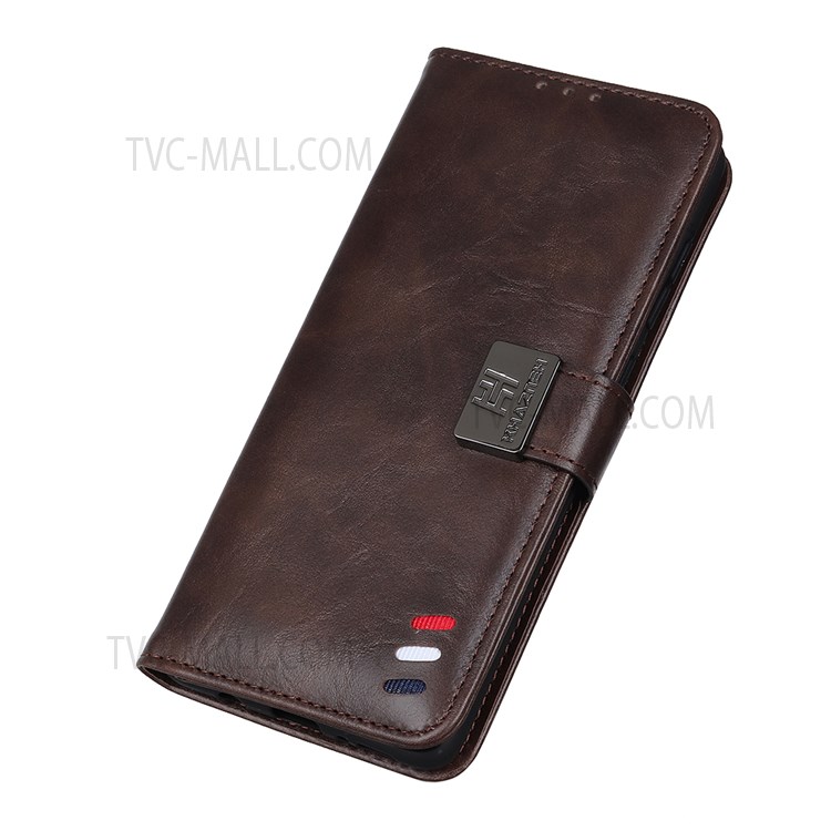 Foldable Wallet Stand Design Textured PU Leather Case Phone Protective Cover for Samsung Galaxy A13 5G - Brown-7