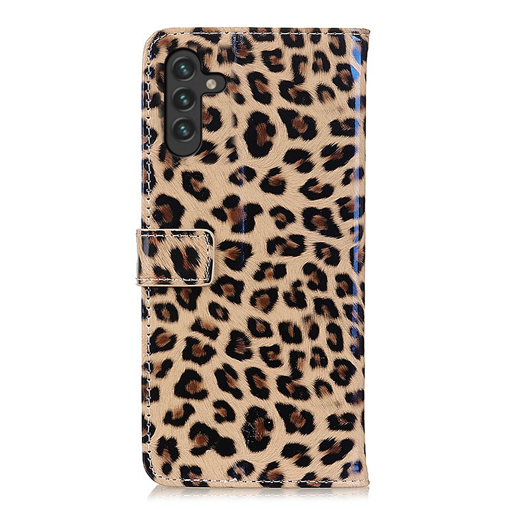 All-Inclusive Leopard Print Leather Wallet Design Phone Protector Stand Cover for Samsung Galaxy A13 5G-3