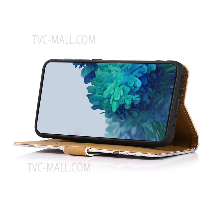 Wallet Design Shock-Absorbed Pattern Printing Leather Stand Case for Samsung Galaxy A13 5G - Iron Tower and Clock-4