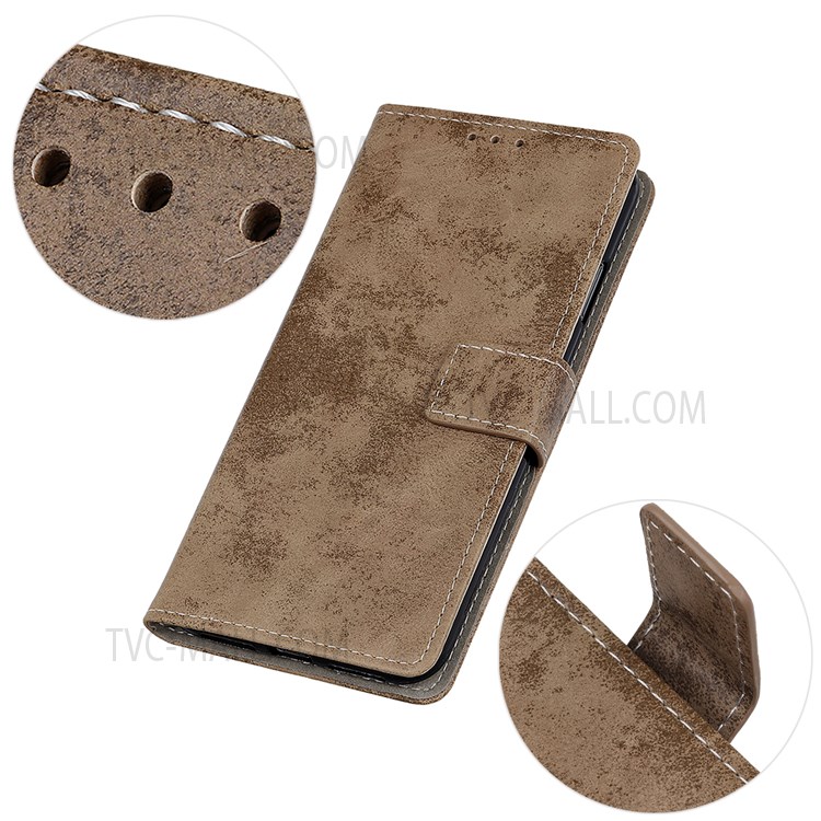 Retro Style Magnetic Closure PU Leather + TPU Wallet Stand Well-protected Phone Cover Case for Samsung Galaxy A13 5G - Khaki-7