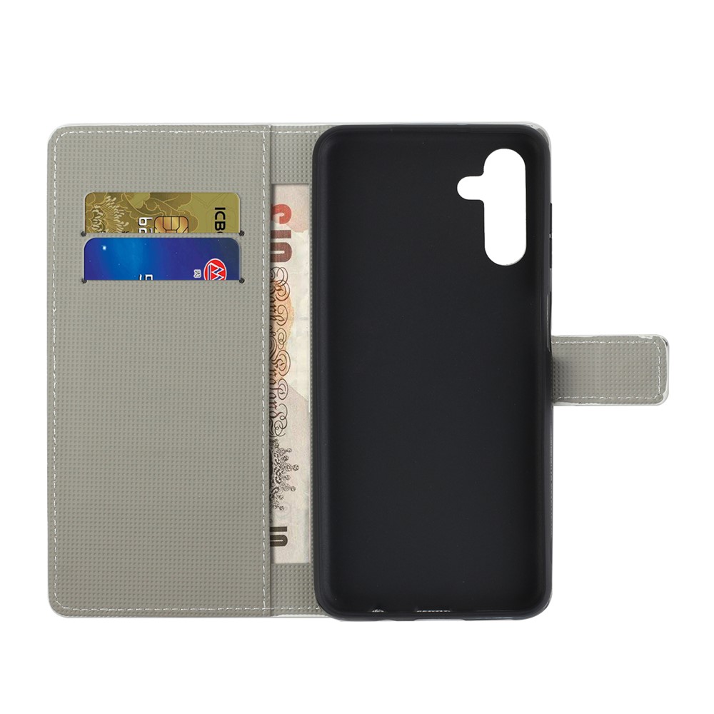 Full Coverage Pattern Printing PU Leather Wallet Stand Magnetic Closure Flip Case for Samsung Galaxy A13 5G - Green Owl-4