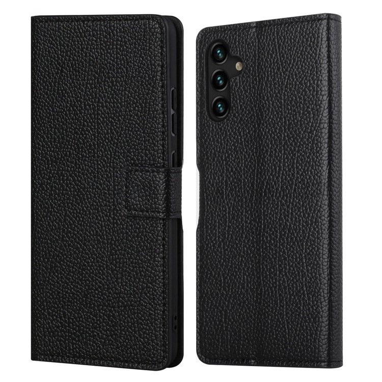 Litchi Skin Stand Leather Wallet Case Magnetic Clasp Flip Style Cell Phone Protector Shell for Samsung Galaxy A13 5G-1