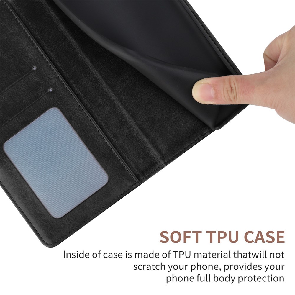 Y-Shaped Lines Imprinting PU Leather + Soft TPU Inner Shell Wallet Stand Phone Cover for Samsung Galaxy A13 5G - Black-7