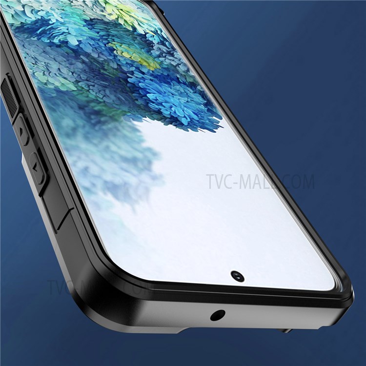 Vertical Kickstand TPU + PC Hybrid Case with Built-in Magnetic Metal Sheet for Samsung Galaxy S22 Plus - Sky Blue-4