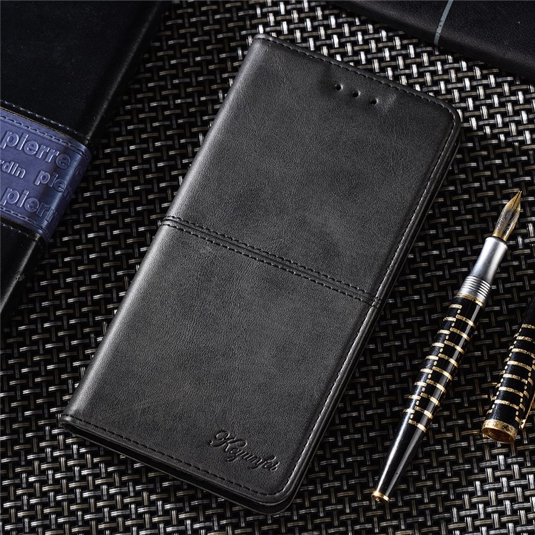 Auto-absorbed Magnetic Closing Anti-drop Leather Phone Cover with Stand and Card Slots for Samsung Galaxy M52 5G - Black-7