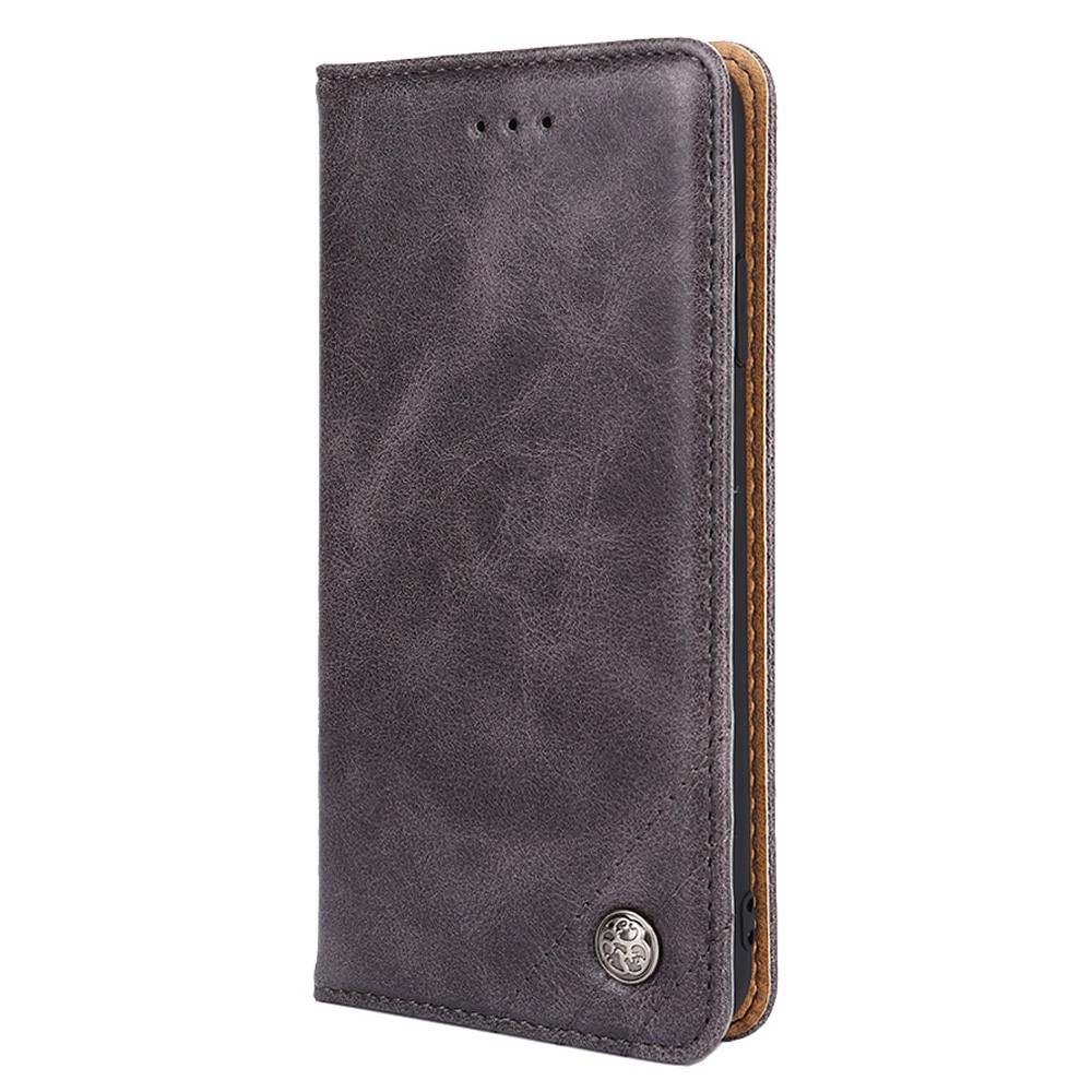 Vintage Textured Triangle Stitching Line Leather Wallet Stand Case Anti-scratch Phone Shell for Samsung Galaxy A52 4G / 5G/A52s 5G - Grey-2