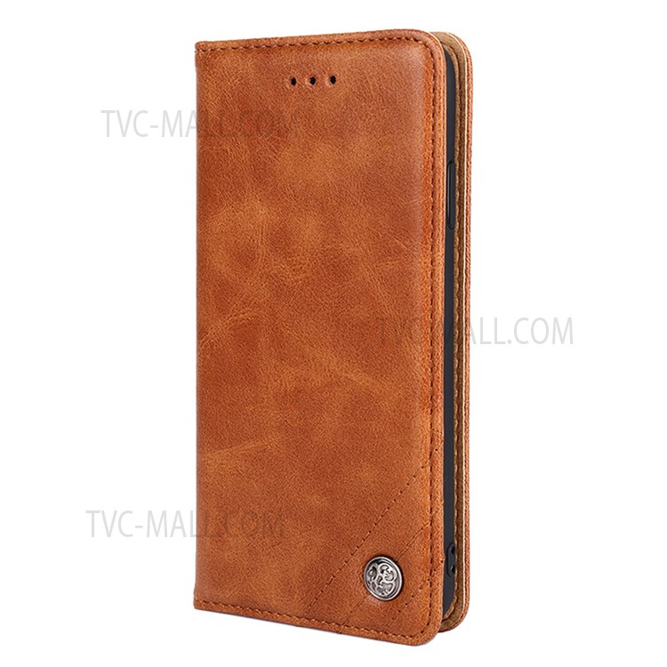 Retro Textured Triangle Stitching Line Leather Case with Card Slots and Cash Pocket for Samsung Galaxy A22 5G (EU Version) - Brown-2