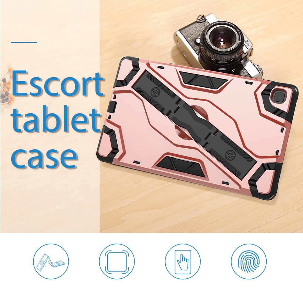 Shield Style Scratch-resistant Anti-drop PC+TPU Tablet Protective Case with Strap Kickstand for Samsung Galaxy Tab A7 Lite 8.7-inch SM-T220 (Wi-Fi)/SM-T225 - Silver-6