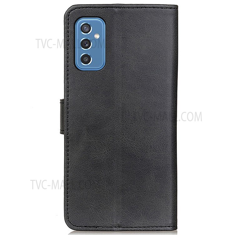 Premium PU Leather TPU Interior Shockproof Stand Protective Wallet Phone Cover for Samsung Galaxy M52 5G - Black-3