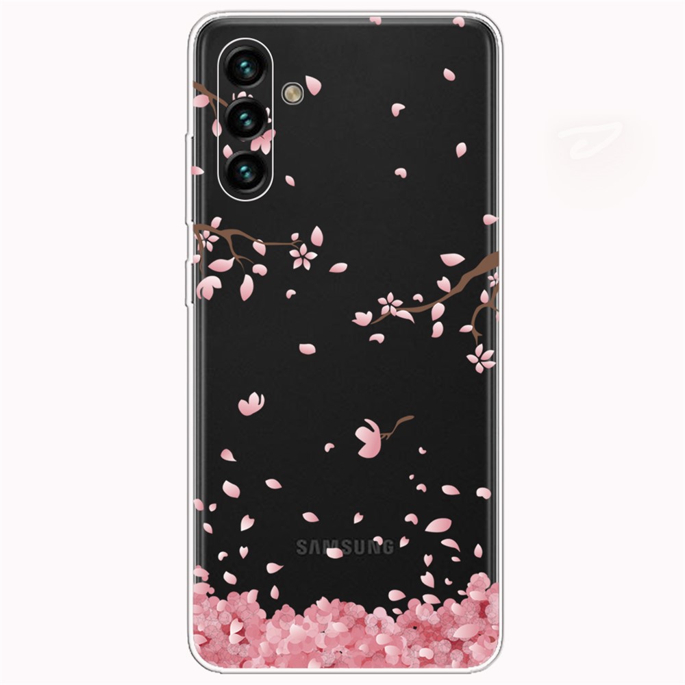 Pattern Printing Design Soft TPU Clear Shock Absorption Anti-Scratch Phone Case for Samsung Galaxy A13 5G - Falling Flowers-1