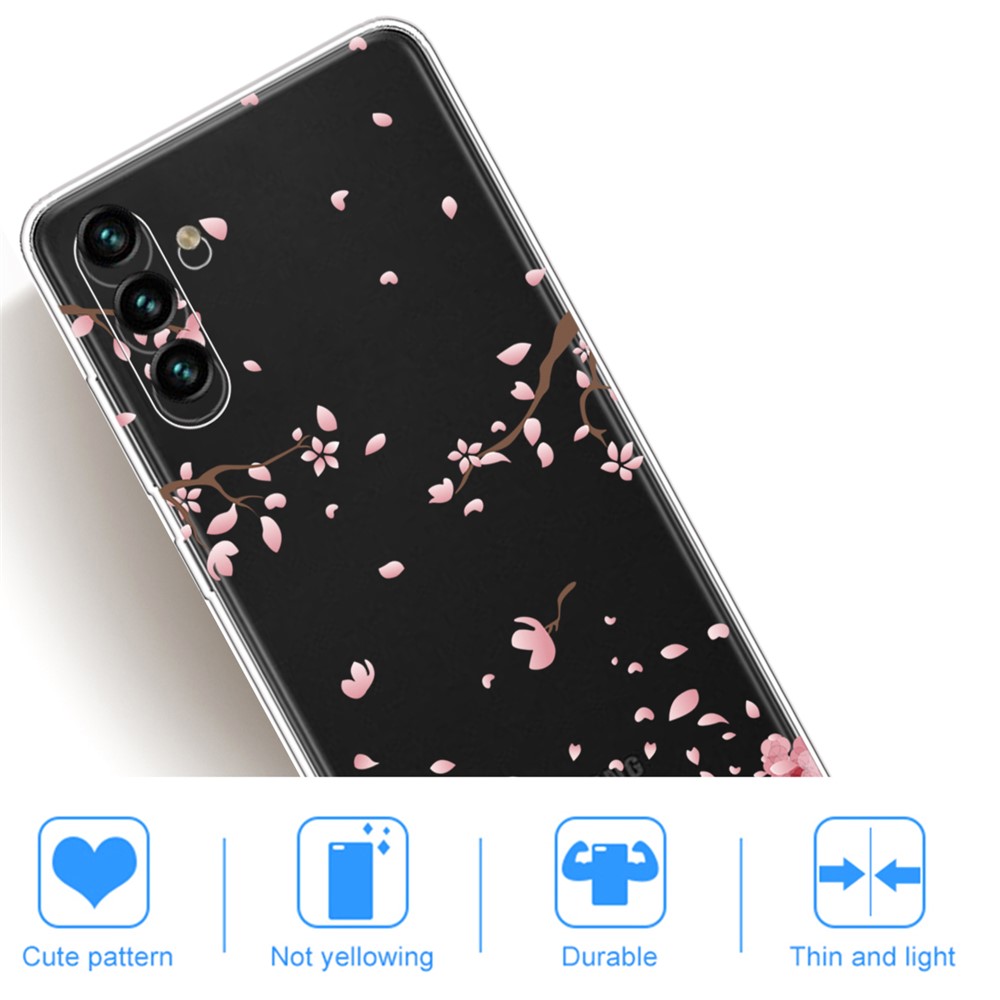 Pattern Printing Design Soft TPU Clear Shock Absorption Anti-Scratch Phone Case for Samsung Galaxy A13 5G - Falling Flowers-3