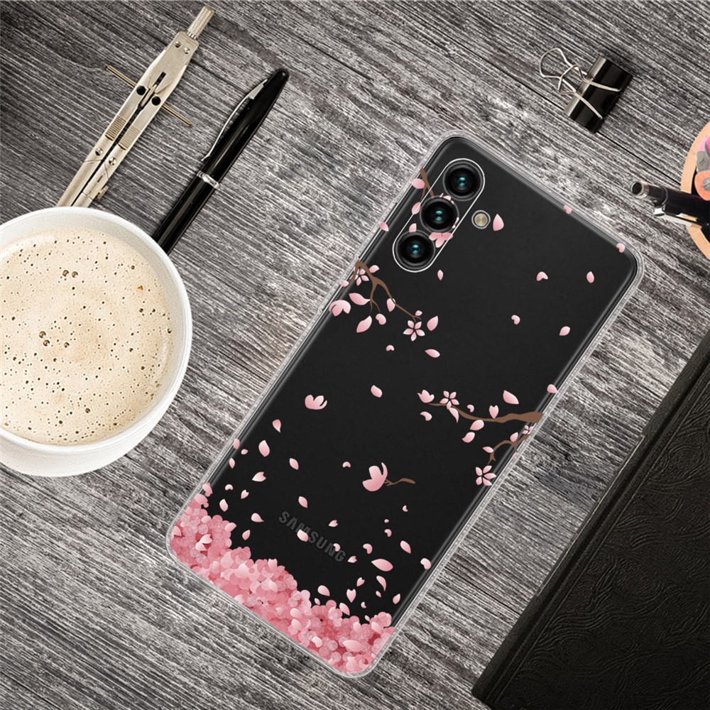 Pattern Printing Design Soft TPU Clear Shock Absorption Anti-Scratch Phone Case for Samsung Galaxy A13 5G - Falling Flowers-4