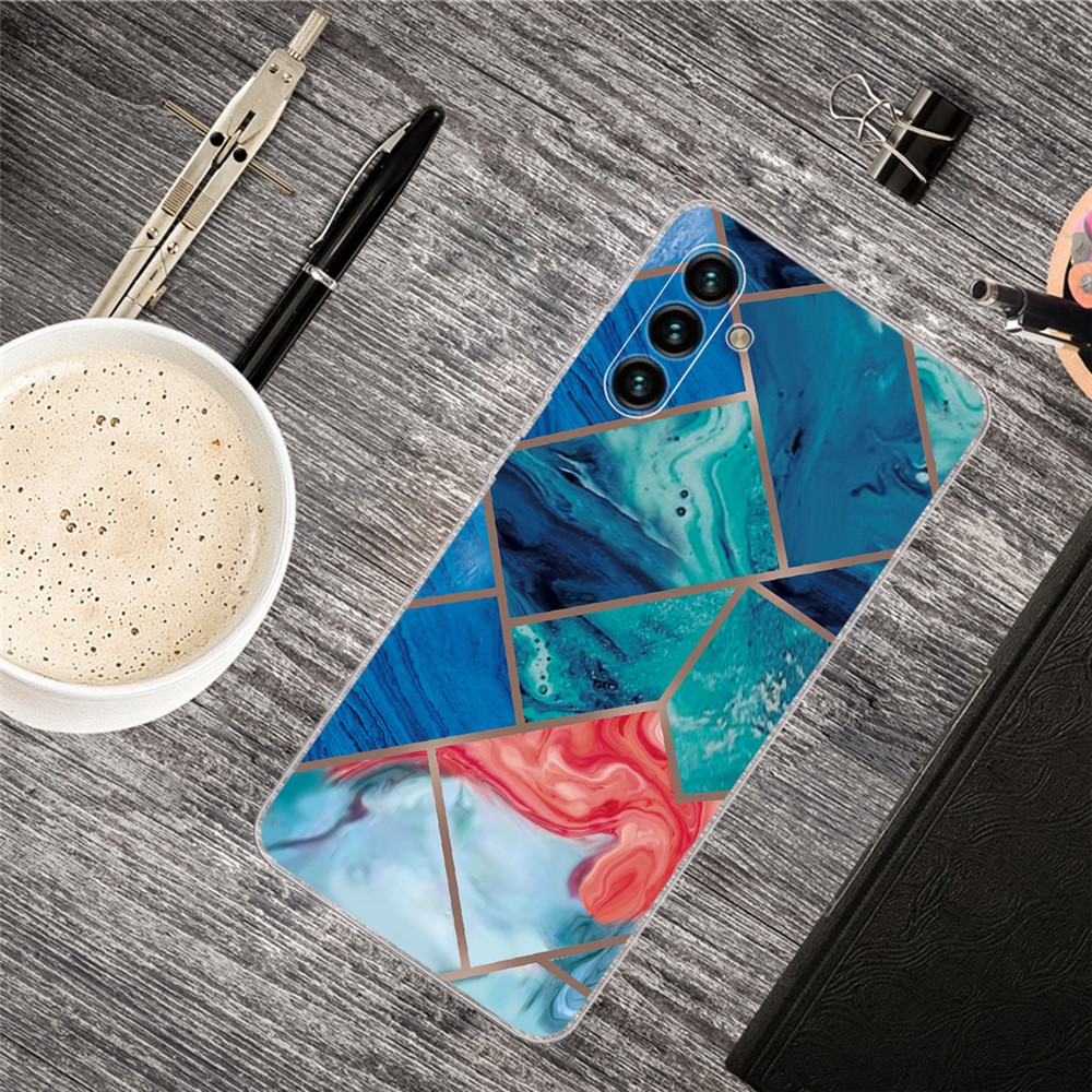 Series B Marble Pattern Printing Design Soft TPU Anti-Fall Shockproof Protective Case for Samsung Galaxy A13 5G - Style A-4