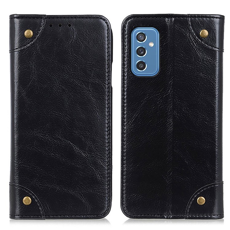 Flip Phone Case Automatic Closing Wallet Design Leather Phone Stand Shell Cover for Samsung Galaxy M52 5G - Black-1