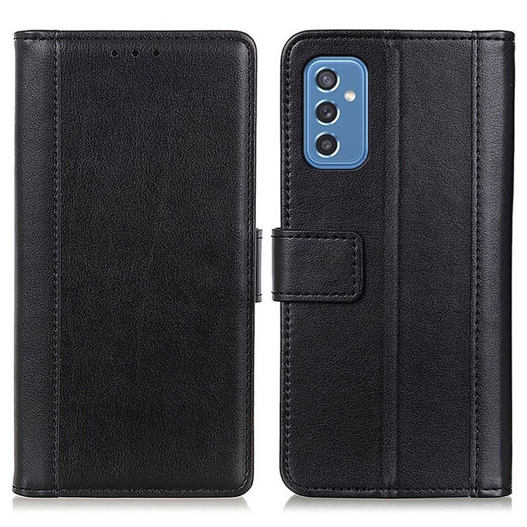 Good Protection Phone Cover TPU+PU Leather Wallet Stand Case Phone Shell for Samsung Galaxy M52 5G - Black-1