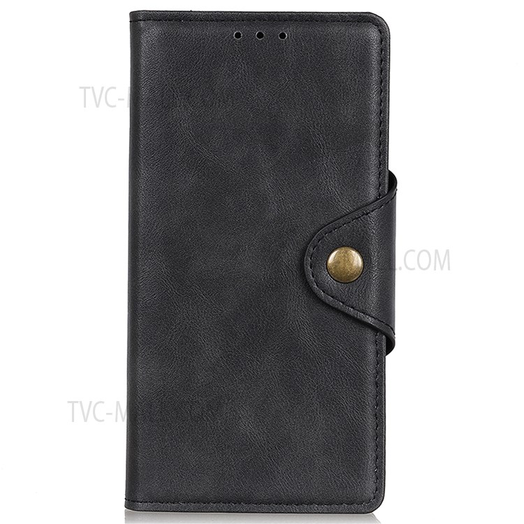 For Samsung Galaxy M52 5G Shockproof Flip Phone Cover Brass Buckle Design PU Leather Wallet Stand Case with Magnetic Closure - Black-2