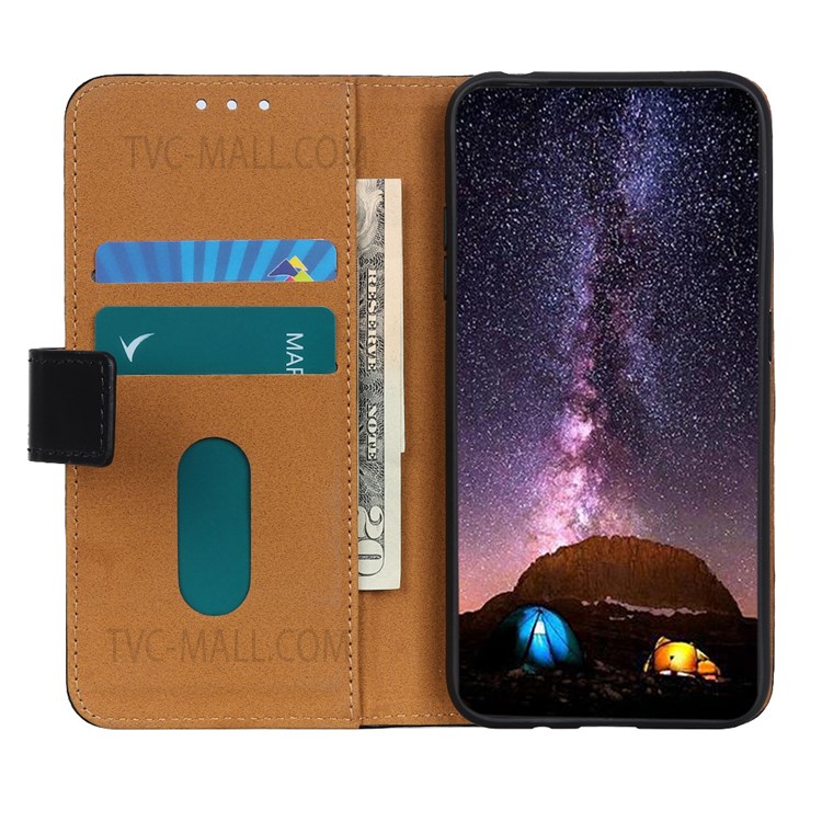 Smooth Texture Full Protection PU Leather Wallet Phone Stand Cover Protective Case for Samsung Galaxy M52 5G - Black-5