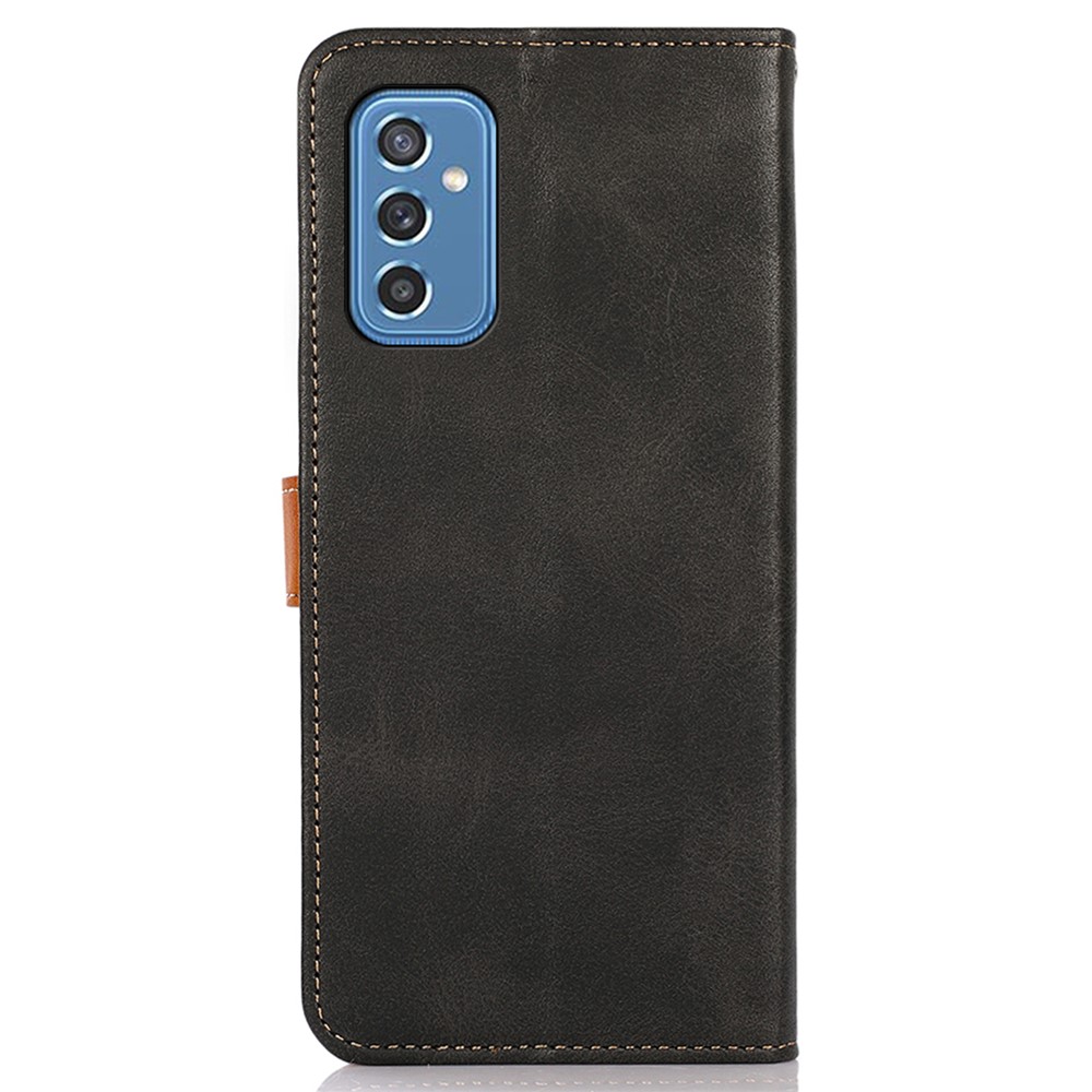 KHAZNEH For Samsung Galaxy M52 5G Magnetic Closure TPU+PU Leather Phone Case Wallet Stand Shockproof Phone Cover - Black-3