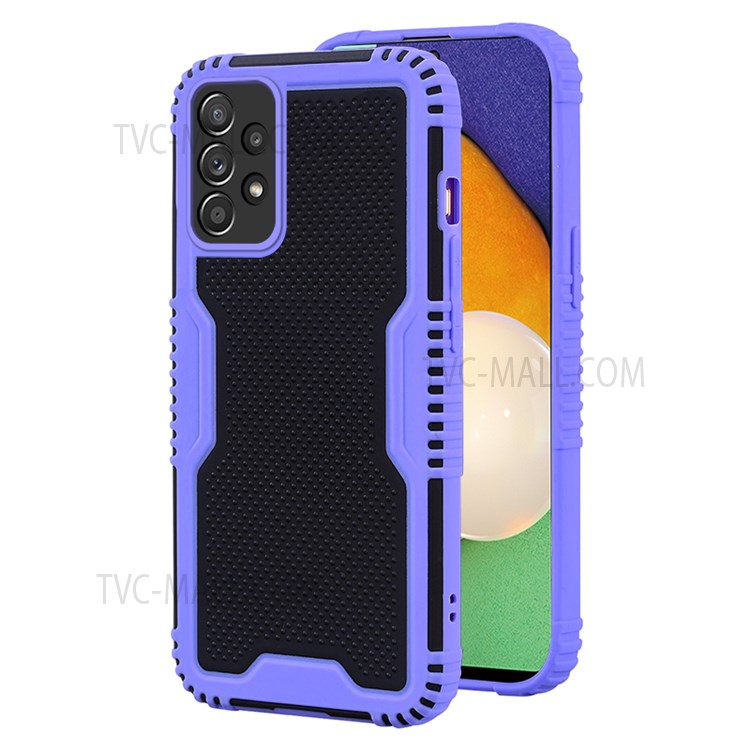 Airbag Protection Hybrid Hard PC Soft TPU Dual Color Contract Case for Samsung Galaxy A52 5G / 4G - Purple-1