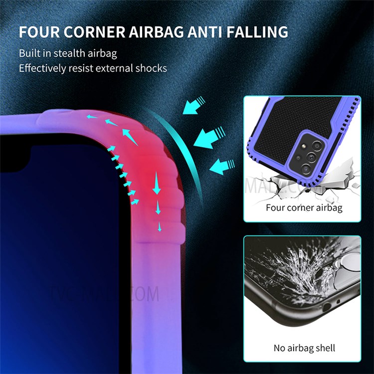 Airbag Protection Hybrid Hard PC Soft TPU Dual Color Contract Case for Samsung Galaxy A52 5G / 4G - Purple-4