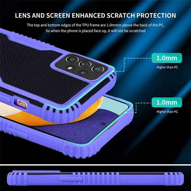 Airbag Protection Hybrid Hard PC Soft TPU Dual Color Contract Case for Samsung Galaxy A52 5G / 4G - Purple-6