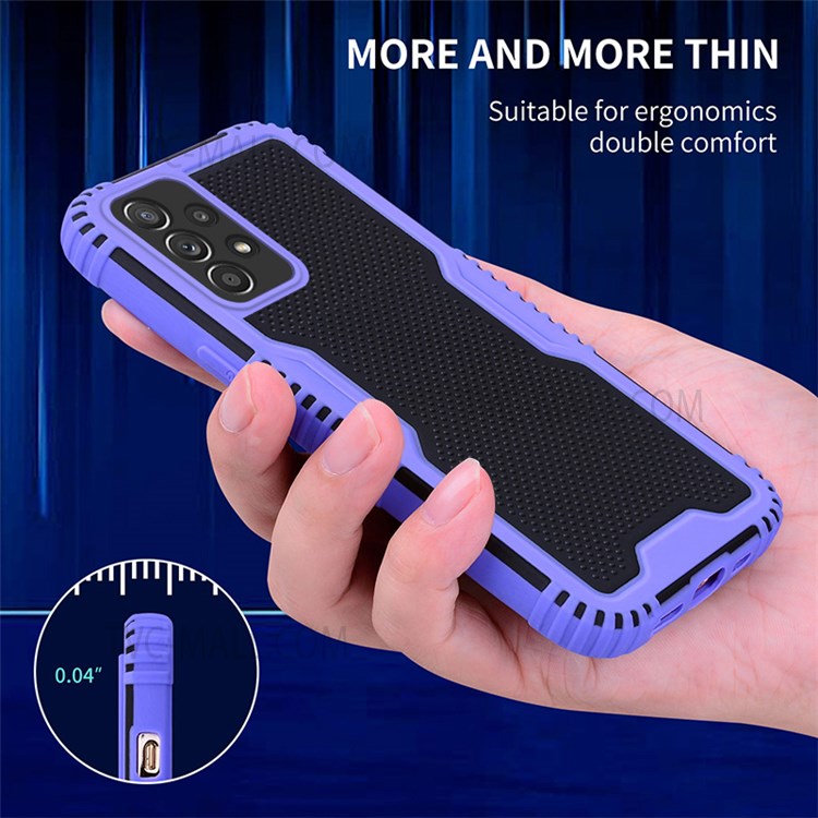 Shockproof TPU Bumper Hard PC Back Color Contrast Phone Case Cover for Samsung Galaxy A72 5G / 4G - Purple-5