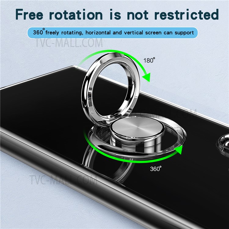 Rink Kickstand Soft TPU Anti-Scratch Protective Phone Case Work with Magnetic Car Mount for Samsung Galaxy S22 Ultra - Black-2