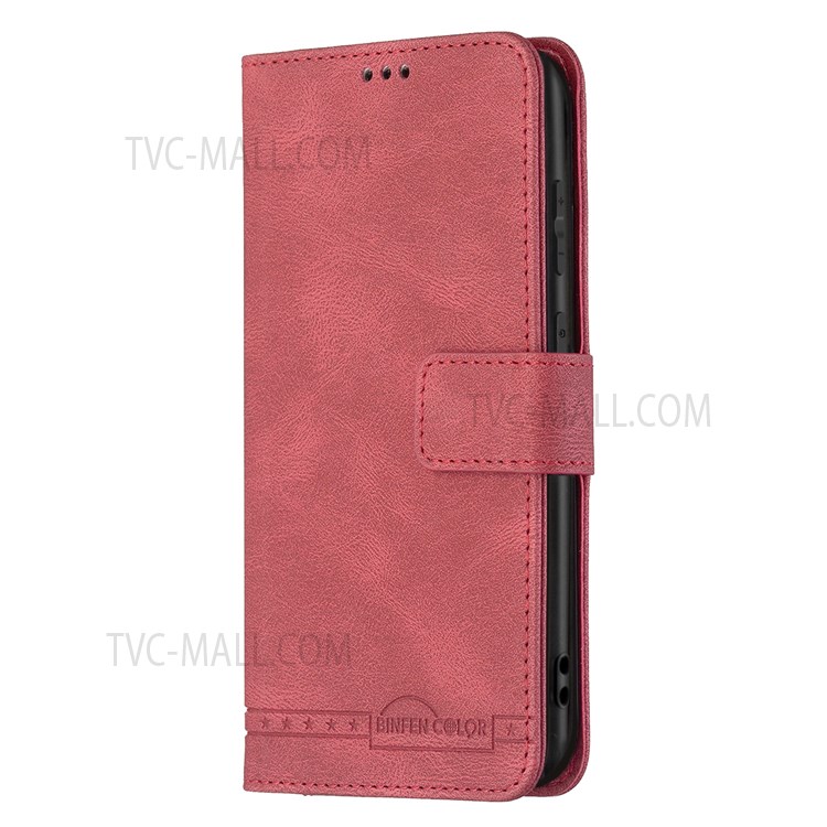 BINFEN COLOR BF09 RFID Blocking PU Leather Wallet Stand Protective Phone Case Cover for Samsung Galaxy S20 Ultra - Red-4