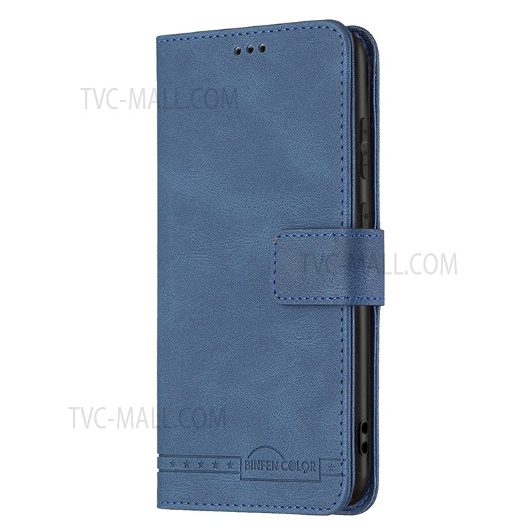 BINFEN COLOR BF09 RFID Blocking PU Leather Wallet Stand Protective Phone Case Cover for Samsung Galaxy S20 Ultra - Blue-4