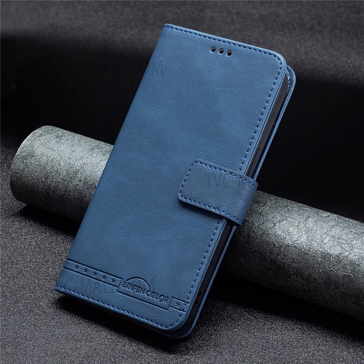 BINFEN COLOR BF09 RFID Blocking PU Leather Wallet Stand Protective Phone Case Cover for Samsung Galaxy S20 Ultra - Blue-6