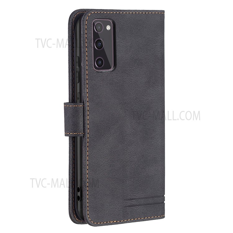 BINFEN COLOR BF09 Wallet Stand Design RFID Blocking Anti-swiping Leather Phone Case Cover for Samsung Galaxy S20 FE 4G/5G - Black-5