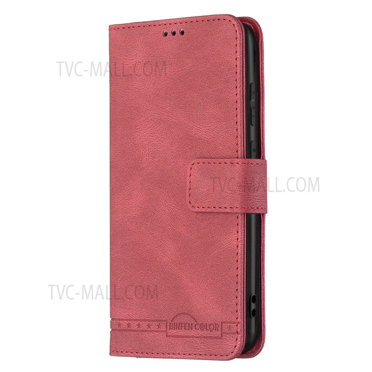 BINFEN COLOR BF09 Wallet Stand Design RFID Blocking Anti-swiping Leather Phone Case Cover for Samsung Galaxy S20 FE 4G/5G - Red-4