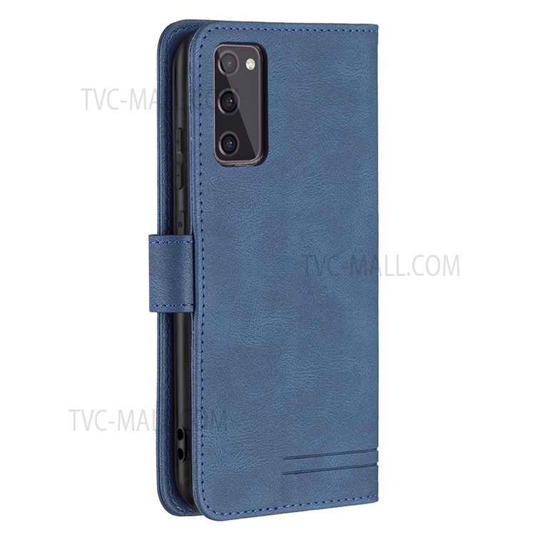 BINFEN COLOR BF09 Wallet Stand Design RFID Blocking Anti-swiping Leather Phone Case Cover for Samsung Galaxy S20 FE 4G/5G - Blue-5