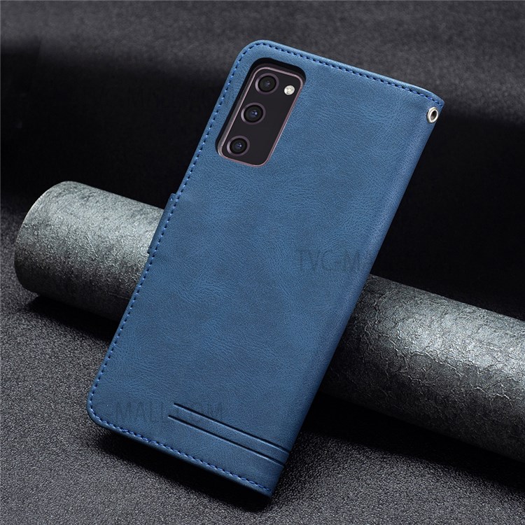 BINFEN COLOR BF09 Wallet Stand Design RFID Blocking Anti-swiping Leather Phone Case Cover for Samsung Galaxy S20 FE 4G/5G - Blue-7