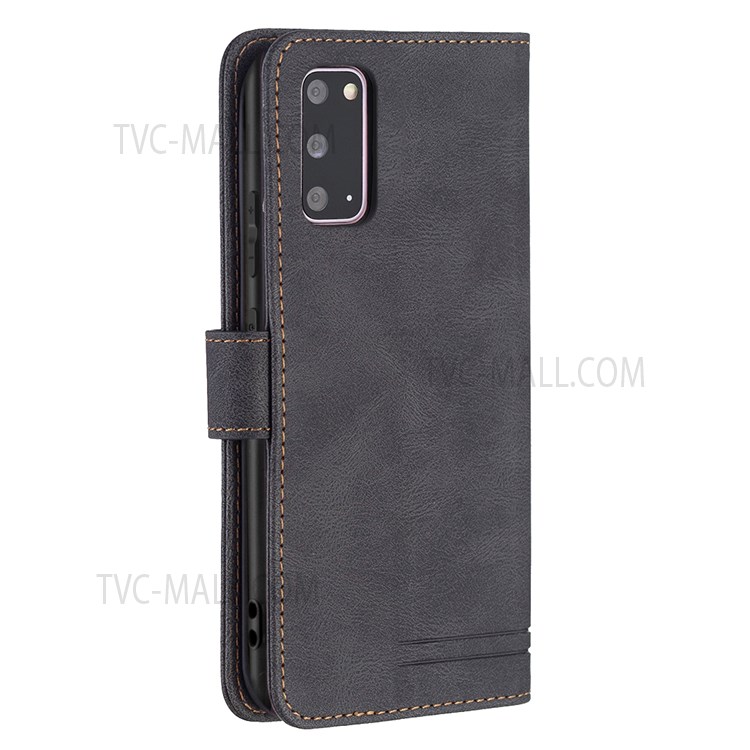 BINFEN COLOR BF09 RFID Blocking Anti-swiping Full Protection Leather Phone Wallet Case Stand Cover for Samsung Galaxy S20 - Black-5