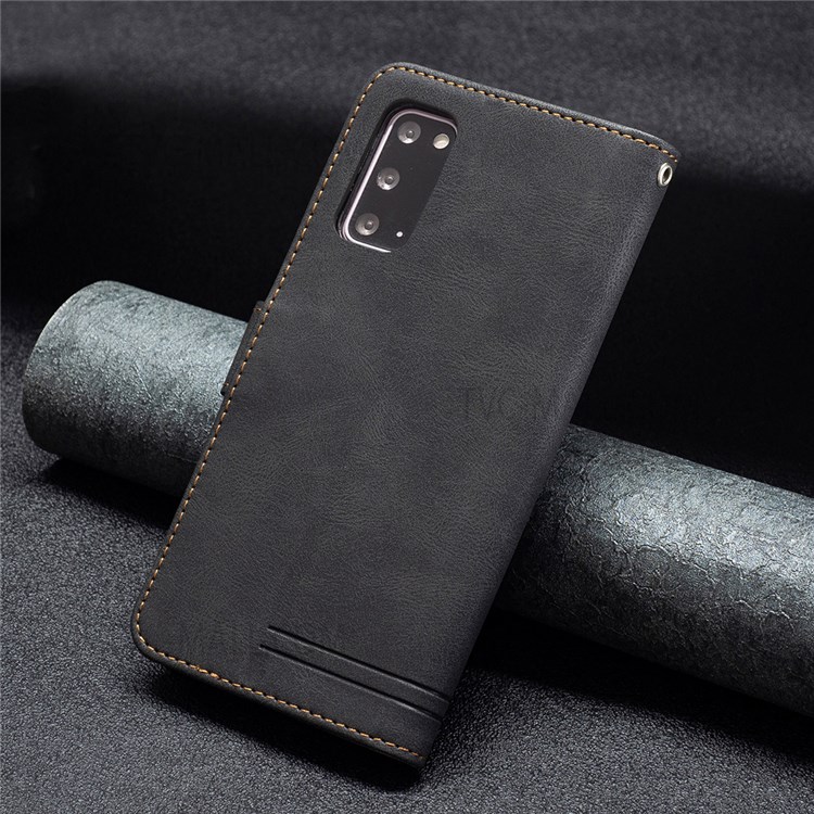 BINFEN COLOR BF09 RFID Blocking Anti-swiping Full Protection Leather Phone Wallet Case Stand Cover for Samsung Galaxy S20 - Black-7