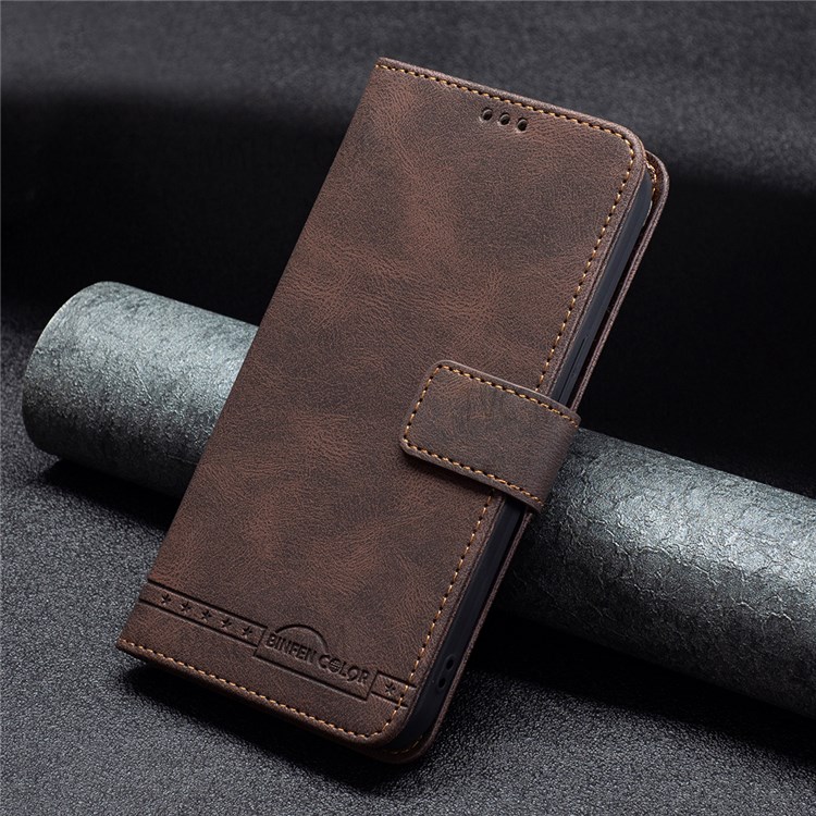 BINFEN COLOR BF09 RFID Blocking Anti-swiping Full Protection Leather Phone Wallet Case Stand Cover for Samsung Galaxy S20 - Brown-6