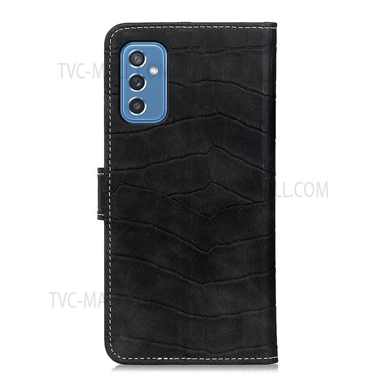 Crocodile Texture Leather Phone Cover Stand Wallet Folio Flip Case for Samsung Galaxy M52 5G - Black-3