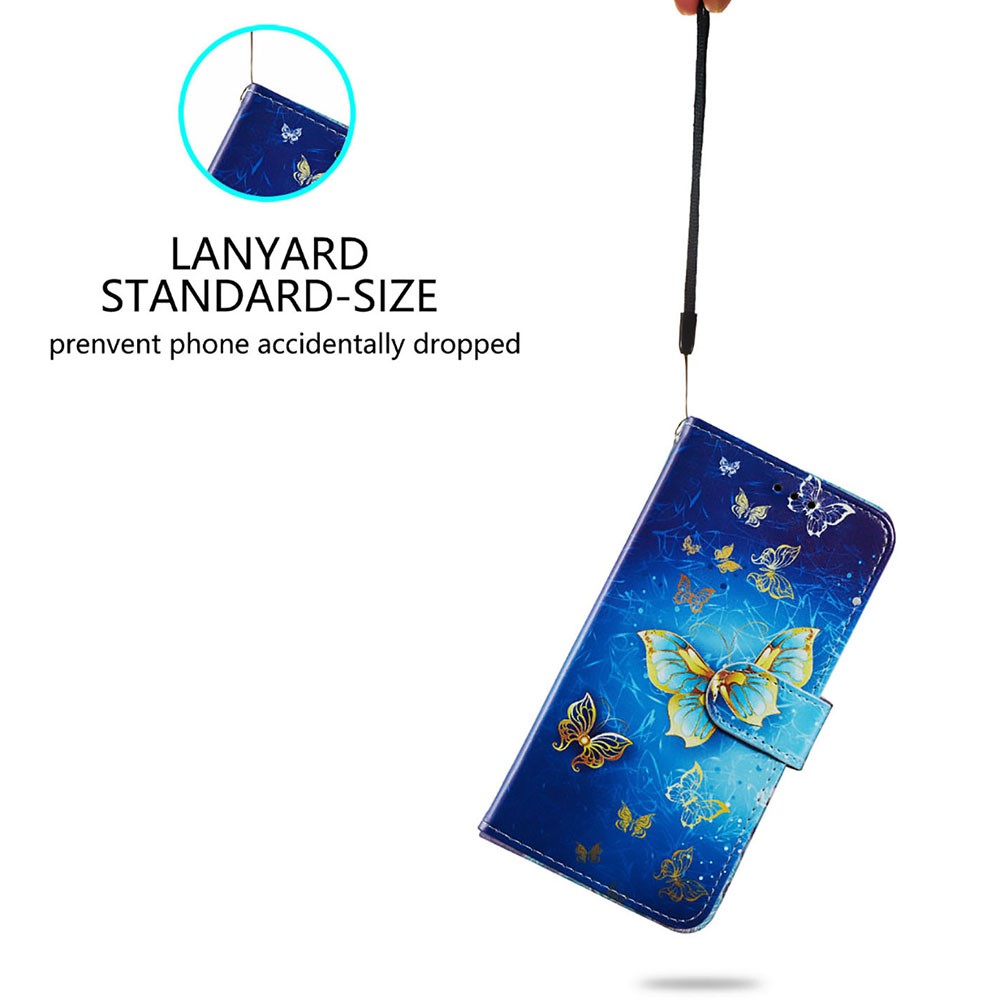 Pattern Printing PU Leather Wallet Book Folio Protective Stand Cover with Wrist Strap for Samsung Galaxy S22 Plus - Golden Butterfly-2
