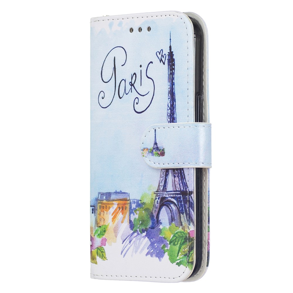 Pattern Printing PU Leather Wallet Book Folio Protective Stand Cover with Wrist Strap for Samsung Galaxy S22 Plus - Tower-3